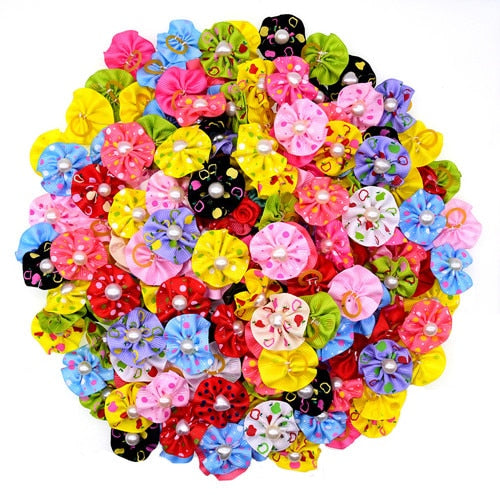 20PCS Christmas Dog Hair Bows for Puppy Yorkshirk Small Dogs Hair Accessories Grooming Bows Halloween Dog Bows Pet Supplies