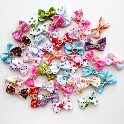 20PCS Christmas Dog Hair Bows for Puppy Yorkshirk Small Dogs Hair Accessories Grooming Bows Halloween Dog Bows Pet Supplies