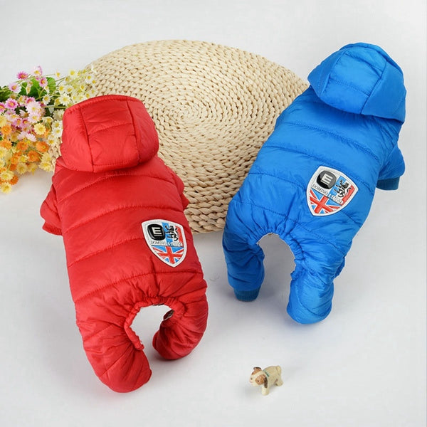 Pet Dog Thickening Cotton Hooded Jumpsuit Coat Puppy Winter Pets Clothes Pet Warm Down Jacket For Dogs Chihuahua French Bulldog