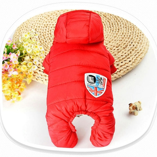 Pet Dog Thickening Cotton Hooded Jumpsuit Coat Puppy Winter Pets Clothes Pet Warm Down Jacket For Dogs Chihuahua French Bulldog