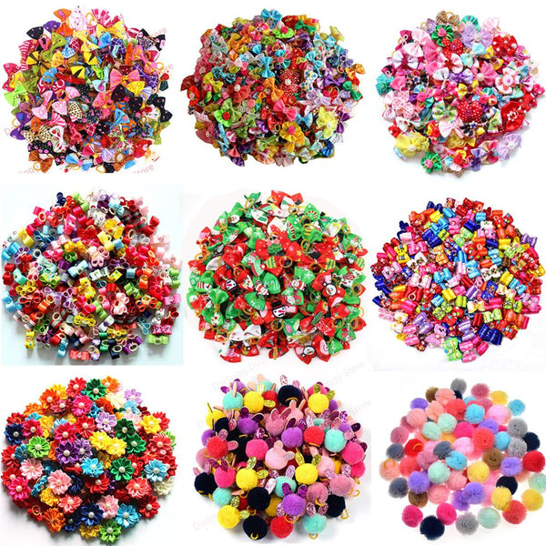 20PCS Christmas Dog Hair Bows for Puppy Yorkshirk Small Dogs Hair Accessories Grooming Bows Halloween Dog Bows Pet Supplies