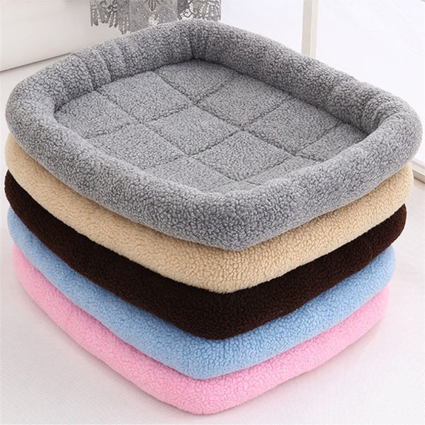 Dog Cat Bed Plush Warm Anti-Slip Washable Soft Mattress Kennel Pads Pet Supplies