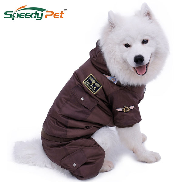 Large Dog Warm Clothes Winter Clothing Pet Dog Jumpsuit Warm Big Dog Track Suit Puppy Hooded Jacket Coat Product XL-5XL