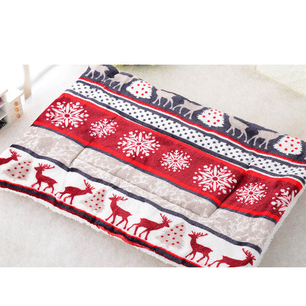 Winter Pet Dog Warm Soft Cushion Print Flannel Cotton Mattress Cats Dogs Mat Puppy Blanket Bed Pads