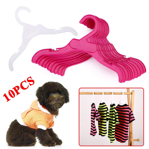 10PCS/Set Plastic Tough Pet Dog Puppy Cat Clothes Clothing Rack Hanger 18cm/25cm White&Red Length Dog Product Accessories