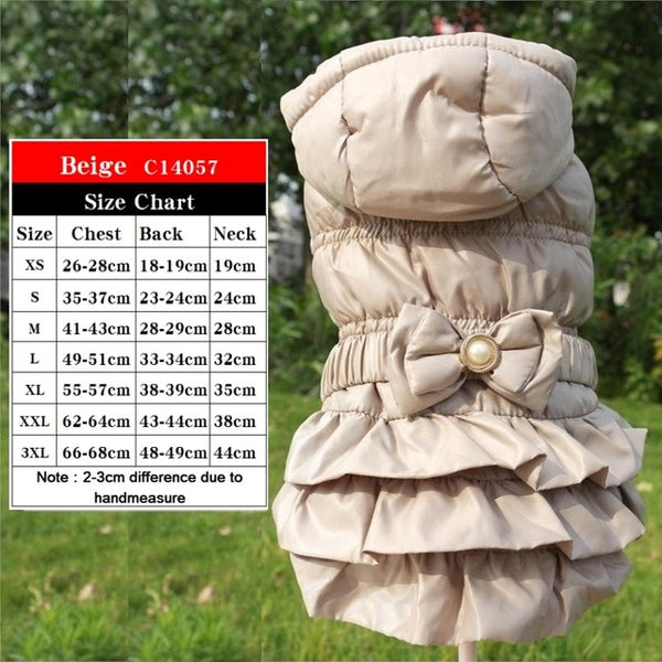 Various Luxury Winter Dog Coat Warm Princess Pet Dog Dress Coat Pet Overalls Winter Dog Clothes Clothing for Dogs Small Pet