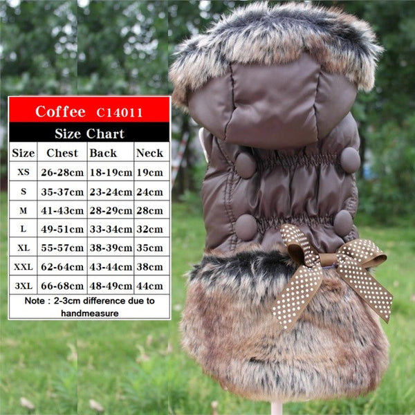 Various Luxury Winter Dog Coat Warm Princess Pet Dog Dress Coat Pet Overalls Winter Dog Clothes Clothing for Dogs Small Pet